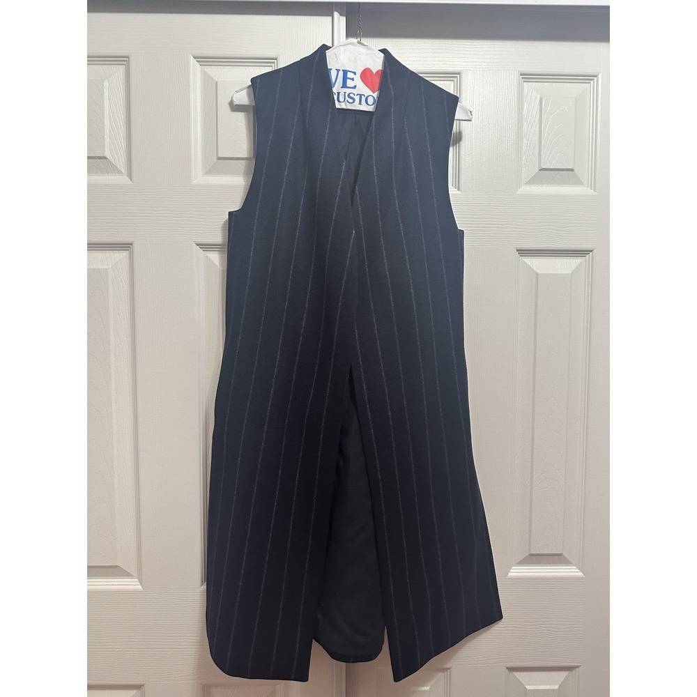 Mm Lafleur Namesake Vest Blue And White Stripped Women's Small - Picture 3 of 16